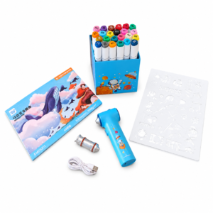 Set de aerógrafo con plantillas y pintura para niños