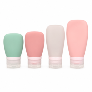 Envase viajero con tapa para cosméticos